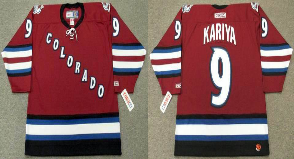 2019 Men Colorado Avalanche 9 Kariya red style #2 CCM NHL jerseys